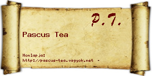 Pascus Tea névjegykártya